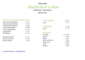 Preise von Natürlich Schön Kosmetikstudio Petra Györik
